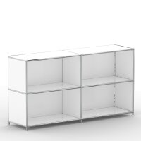 Regal 04106 - 4 x offenes Fach - Metall Signalweiss RAL 9003