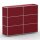 Regal 04110 - 6 x offenes Fach - Metall Rubinrot RAL 3003