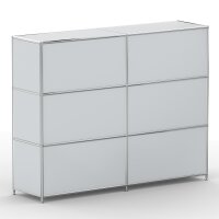 Regal 04110 - 6 x offenes Fach - Metall Lichtgrau RAL 7035