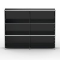 Regal 04110 - 6 x offenes Fach - Metall Graphitschwarz RAL 9011