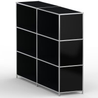 Regal 04110 - 6 x offenes Fach - Metall Graphitschwarz RAL 9011