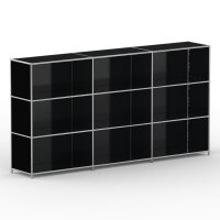 Regal 04111 - 9 x offenes Fach - Metall Graphitschwarz RAL 9011
