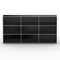 Regal 04111 - 9 x offenes Fach - Metall Graphitschwarz RAL 9011