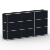 Regal 04111 - 9 x offenes Fach - Metall Graphitschwarz RAL 9011