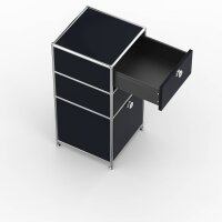 Standcontainer 05007 - 40cm - 2xES 1xHG Metall Graphitschwarz RAL 9011