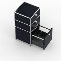 Standcontainer 05007 - 40cm - 2xES 1xHG Metall Graphitschwarz RAL 9011