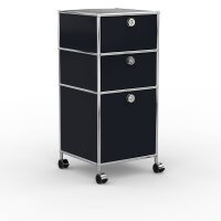 Rollcontainer 05007 - 40cm - 2xES 1xHG Metall Graphitschwarz RAL 9011