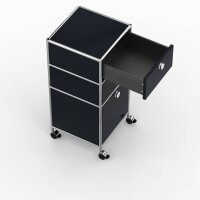 Rollcontainer 05007 - 40cm - 2xES 1xHG Metall Graphitschwarz RAL 9011