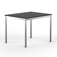 Schreibtisch Konferenztisch VST1 - 120 x 90 cm 19mm Schwarz ABS Weiss Hinten Links + Mitte + Rechts Ohne Kabelkanal