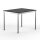 Schreibtisch Konferenztisch VST1 - 120 x 100 cm 19mm Schwarz ABS Schwarz Hinten Links + Rechts Ohne Kabelkanal