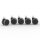 Hartbodenrollen 65mm - Stift 11mm mit Kunststoffring (5 Stk.) Schwarz / Grau (PU) - lastabhängig gebremst