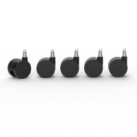 Weichbodenrollen 60mm - Stift 11mm mit Kunststoffring (5 Stk.) Nylon schwarz