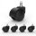 Weichbodenrollen 50mm - Stift 11mm mit Kunststoffring (5 Stk.) Nylon schwarz