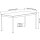 Schreibtisch Konferenztisch VST1 - 160 x 60 cm 16mm Schwarz ABS Lichtgrau Hinten Mitte + Rechts Ohne Kabelkanal