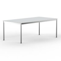 Schreibtisch Konferenztisch VST1 - 200 x 60 cm 16mm Lichtgrau ABS Lichtgrau Ohne Kabeldurchlass Ohne Kabelkanal