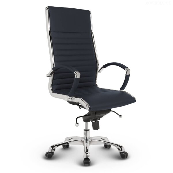 Montreal Design Chefsessel Leder Dunkelblau SH 52-64cm Lieferung montiert