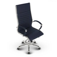 Montreal Design Chefsessel Leder Dunkelblau SH 52-64cm Lieferung montiert