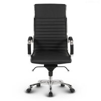 Montreal Design Chefsessel Leder Schwarz SH 46-54cm Lieferung montiert