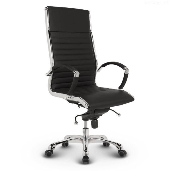Montreal Design Chefsessel Leder Schwarz SH 52-64cm Lieferung zerlegt