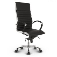 Montreal Design Chefsessel Leder Schwarz SH 52-64cm...