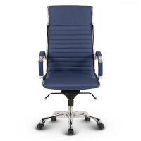 Montreal Design Chefsessel Leder Blau SH 46-54cm Lieferung montiert