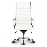 Montreal Design Chefsessel Leder Weiss SH 52-64cm...