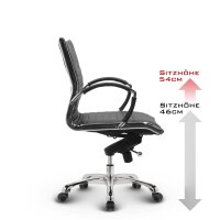 Montreal Design Bürostuhl Leder Dunkelblau SH 46-54cm Lieferung montiert