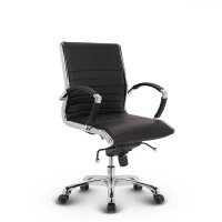 Montreal Design Bürostuhl Leder Schwarz SH 46-54cm Lieferung montiert