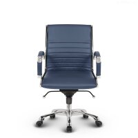 Montreal Design Bürostuhl Leder Blau SH 52-64cm Lieferung montiert