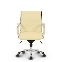 Montreal Design Bürostuhl Leder Beige SH 46-54cm Lieferung montiert