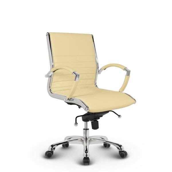 Montreal Design Bürostuhl Leder Beige SH 52-64cm Lieferung zerlegt