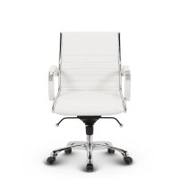Montreal Design Bürostuhl Leder Weiss SH 52-64cm Lieferung zerlegt