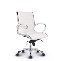 Montreal Design Bürostuhl Leder Weiss SH 52-64cm Lieferung montiert