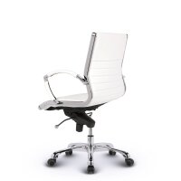 Montreal Design Bürostuhl Leder Weiss SH 52-64cm Lieferung montiert