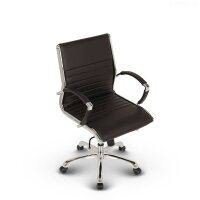 Montreal Design Bürostuhl Leder Braun SH 46-54cm Lieferung montiert