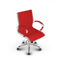 Montreal Design Bürostuhl Leder Rot SH 52-64cm Lieferung zerlegt