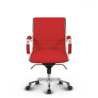 Montreal Design Bürostuhl Leder Rot SH 52-64cm Lieferung montiert