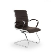 Montreal Design Besucherstuhl Konferenzstuhl Leder Braun Lieferung montiert