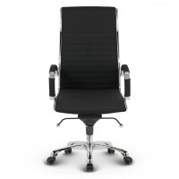Montreal Design Chefsessel Stoff Schwarz SH 46-54cm Lieferung montiert