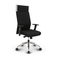 Black-Line Profi Chefsessel Stoff Schwarz SH 42-54cm Lieferung montiert