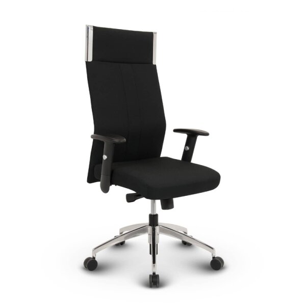 Black-Line Profi Chefsessel Stoff Schwarz SH 48-60cm Lieferung zerlegt
