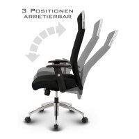 Black-Line Profi Chefsessel Stoff Schwarz SH 48-60cm Lieferung zerlegt