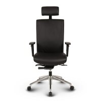 Terox Profi Chefsessel Leder Schwarz SH 48-60cm Lieferung montiert