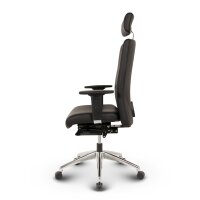Terox Profi Chefsessel Leder Schwarz SH 48-60cm Lieferung montiert