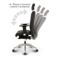 Terox Profi Chefsessel Leder Schwarz SH 48-60cm Lieferung montiert