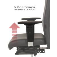 Terox Profi Chefsessel Leder Schwarz SH 48-60cm Lieferung montiert