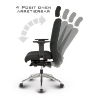 Terox Profi Chefsessel Stoff Schwarz SH 48-60cm Lieferung montiert