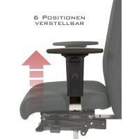 Terox Profi Chefsessel Stoff Schwarz SH 48-60cm Lieferung montiert