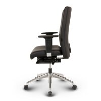 Terox Profi Bürostuhl Leder Schwarz SH 54-66cm Lieferung zerlegt