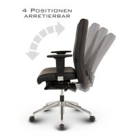 Terox Profi Bürostuhl Leder Schwarz SH 54-66cm Lieferung zerlegt